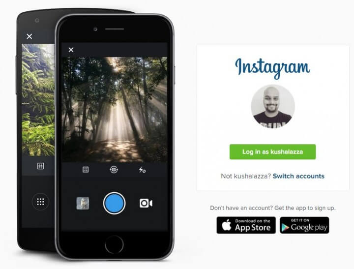 Instagram-Anmeldung Facebook