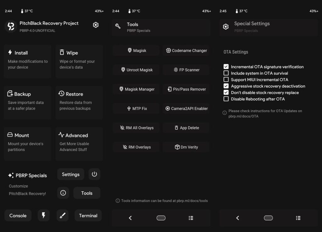 Pitch Black Recovery Project - Melhor Recuperação Personalizada para Android