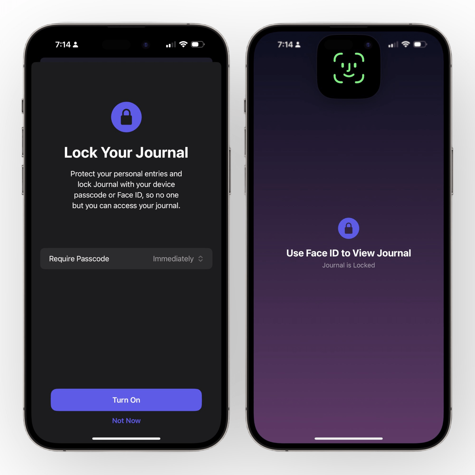 Verrouiller l'application Journal
