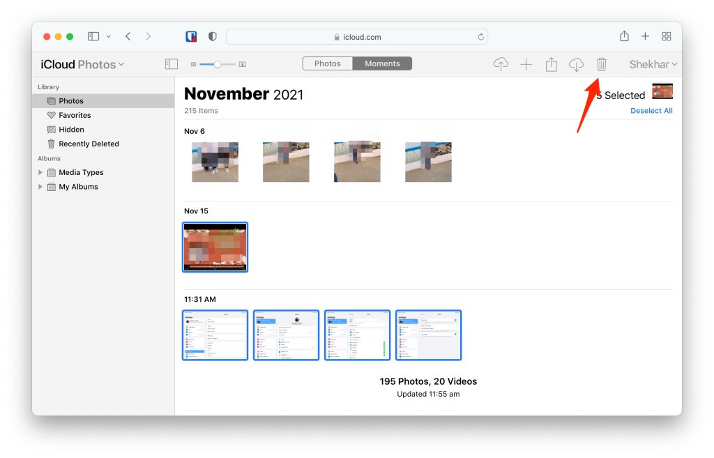 Eliminar permanentemente fotos de iCloud