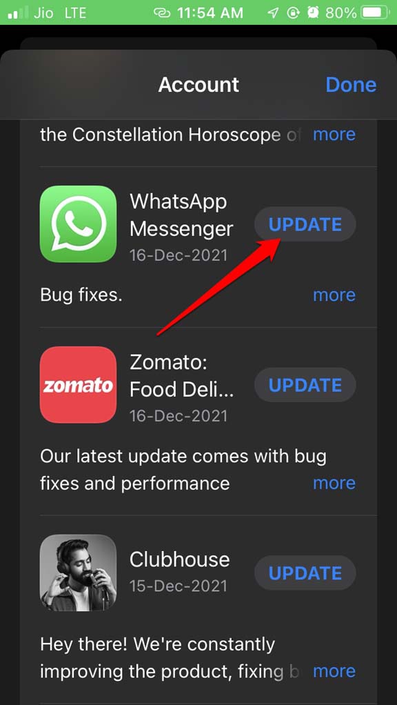 WhatsAppを更新