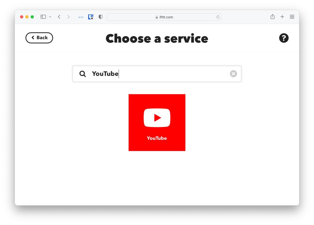 Recherche YouTube IFTTT - Webhook Discord YouTube