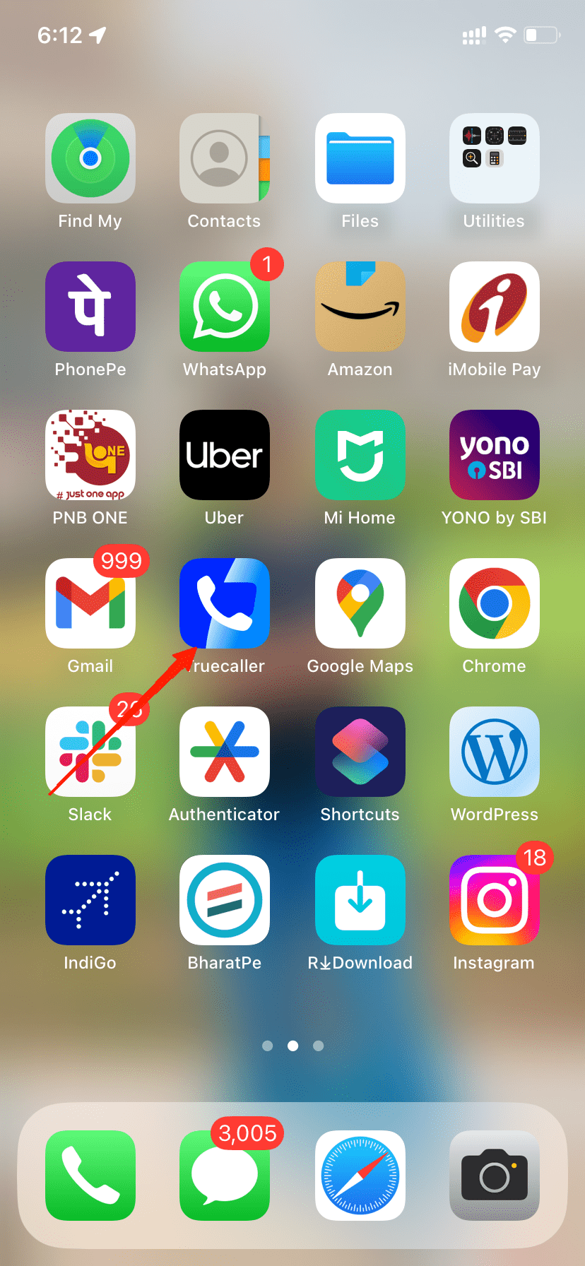 Truecallerアイコンをタップしてアプリを再起動します。
