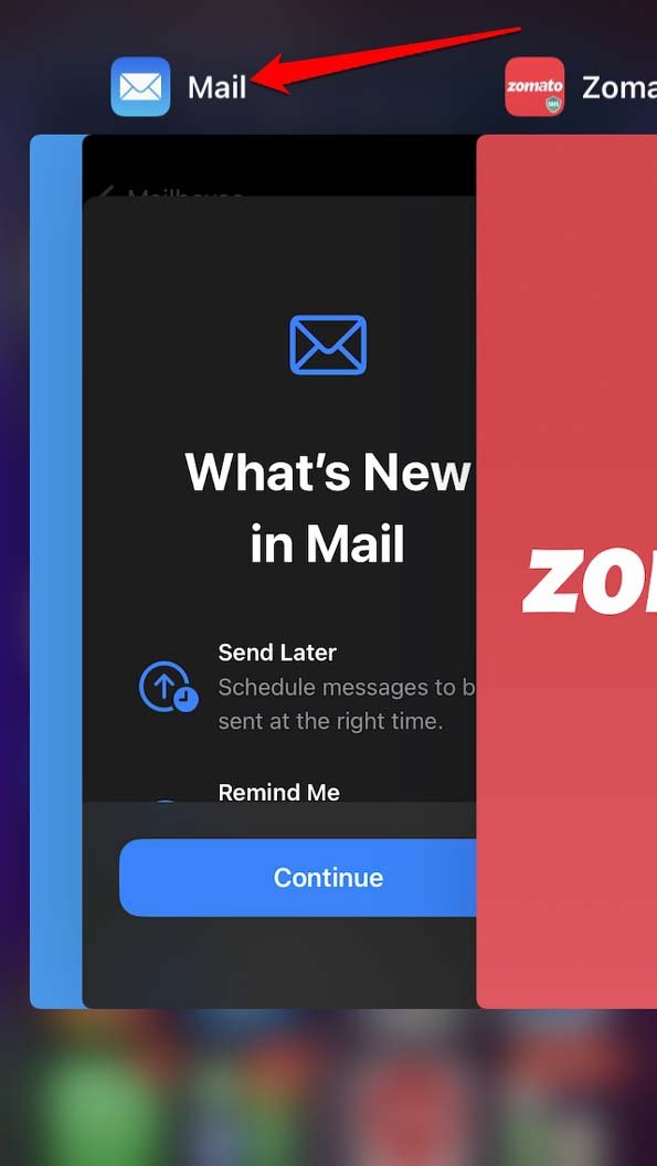 forza chiusura app Mail