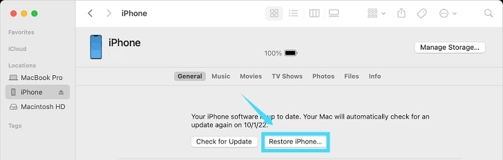Restaurer l'iPhone - L'iPhone 14 Pro ne s'allume pas