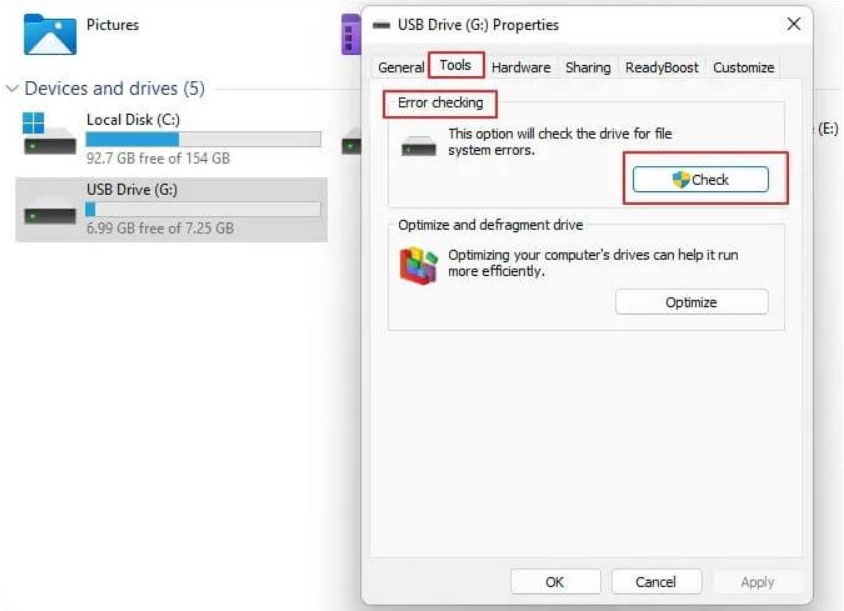 Eseguire una scansione del disco - Errore 0x800701B1 su PC Windows