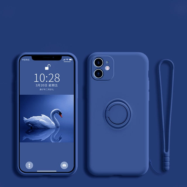 Custodia con Anello Colorato Morbido per iPhone 13 Pro Max