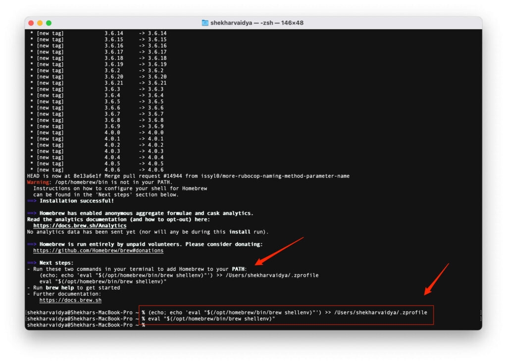 Adicionar brew ao PATH M1 Mac