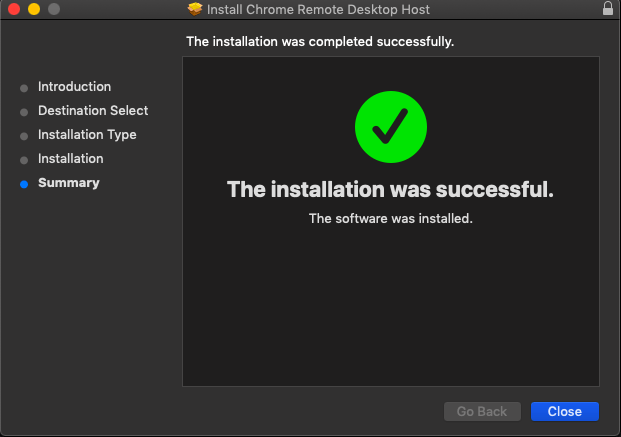 Installation réussie