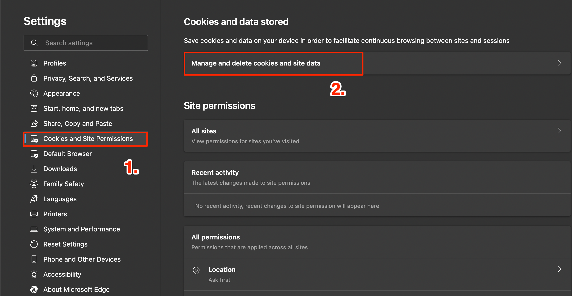 Gérer et supprimer les cookies et les données du site