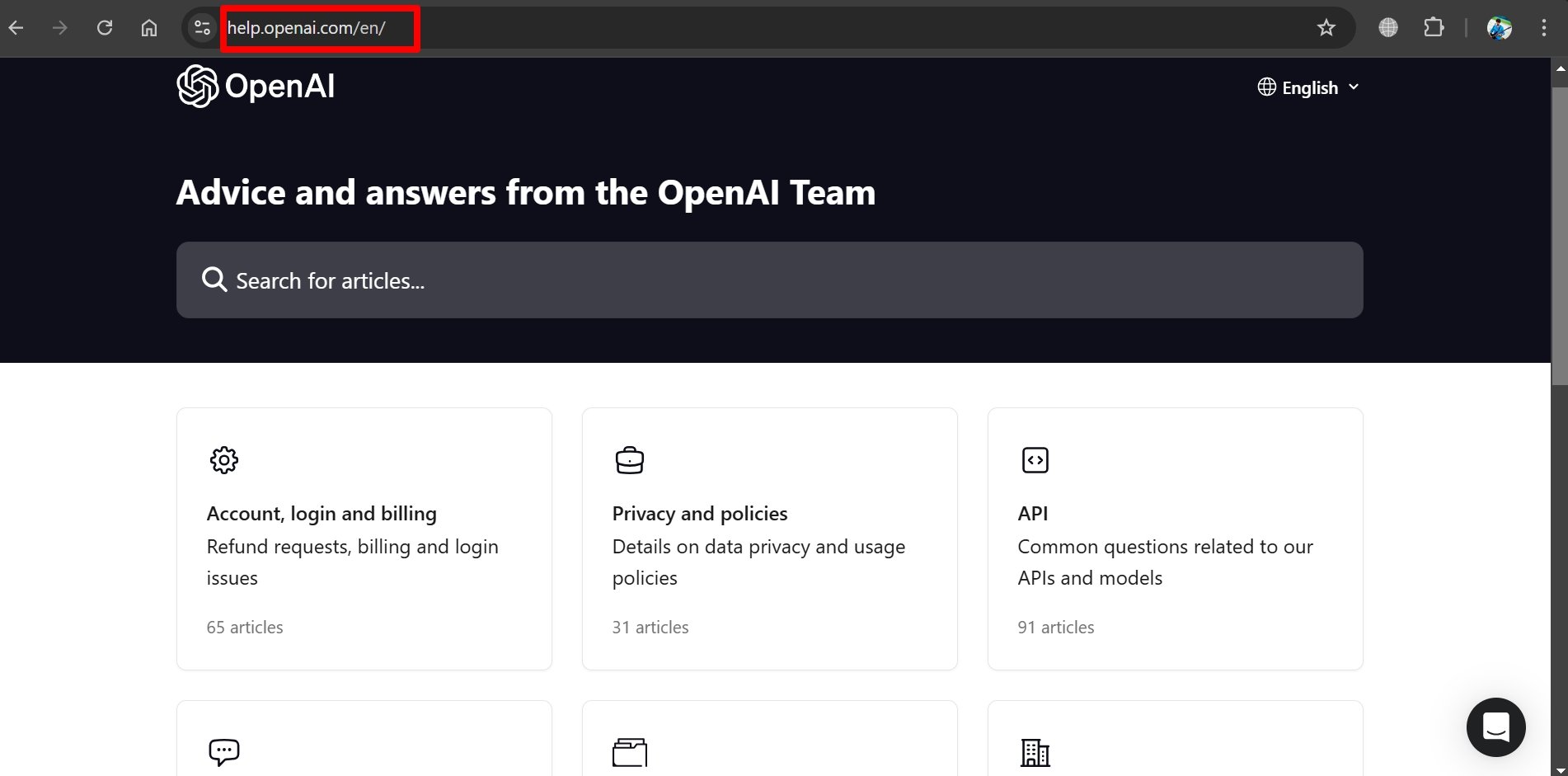 comment contacter le support OpenAI