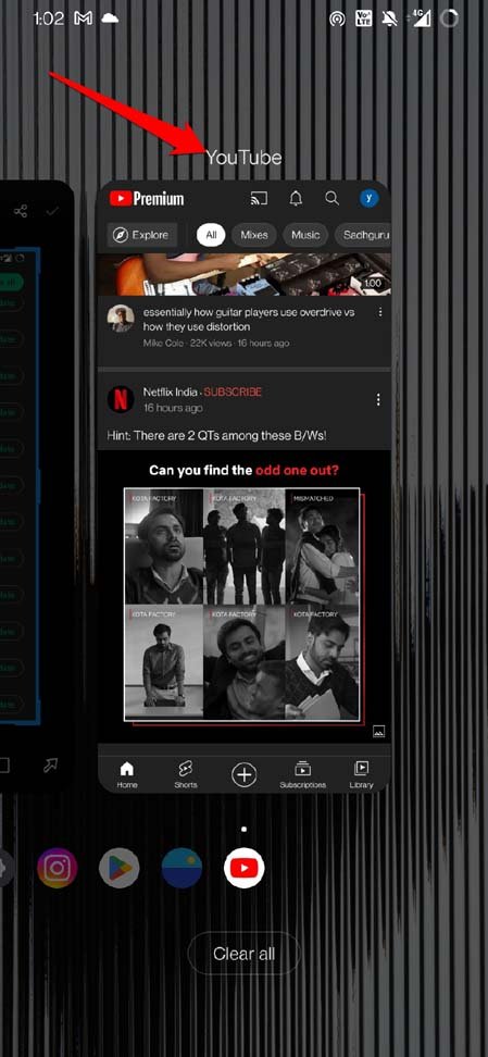fermer de force YouTube sur Android