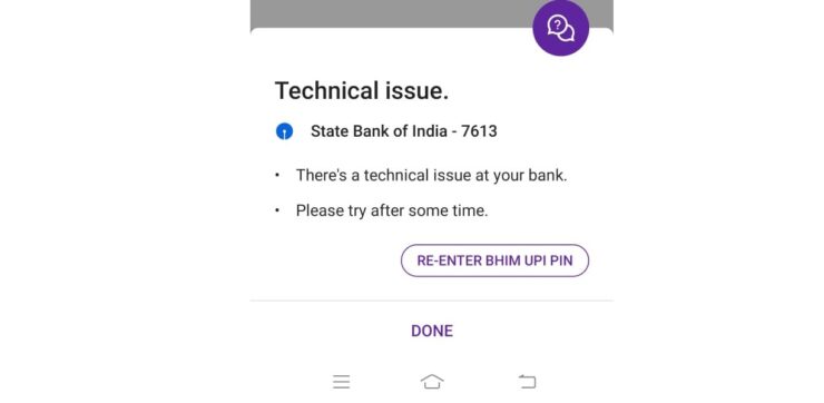 Problema Técnico PhonePe