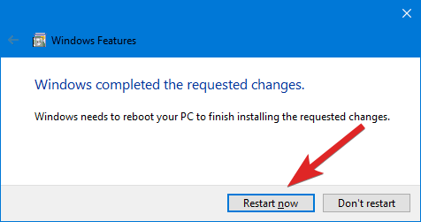 Drücken Sie die Schaltfläche Jetzt neu starten, um Hyper V zu aktivieren