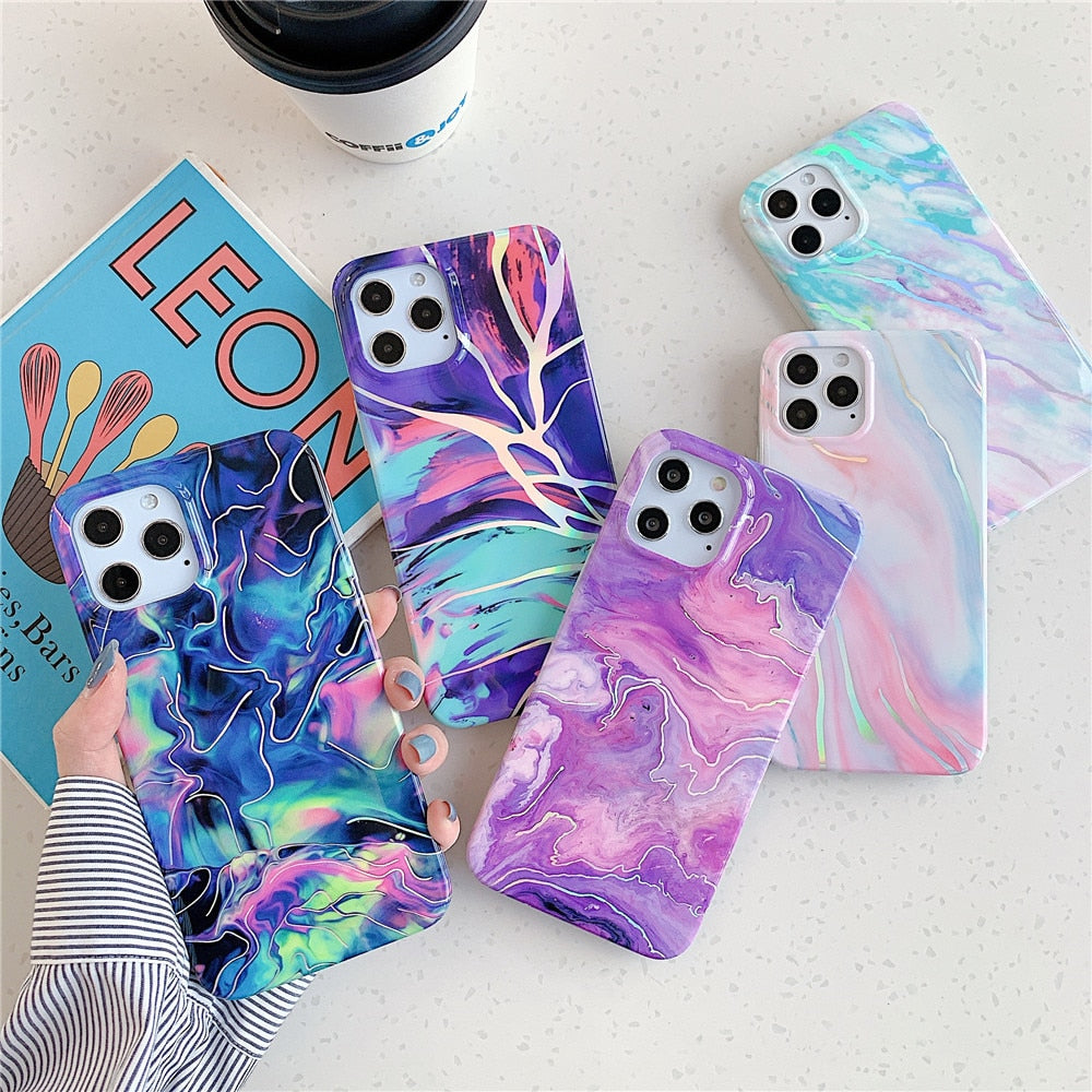 Custodia Stile Marmo Colorato per iPhone 13
