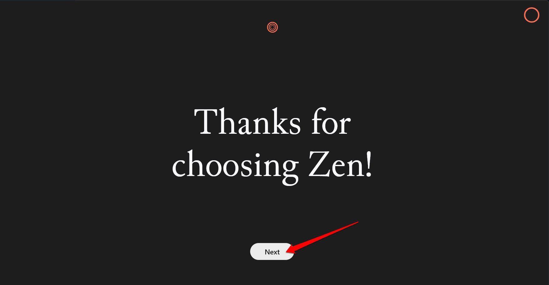 Zen-Browser-Setup abgeschlossen