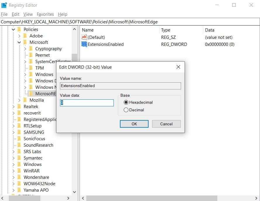 Editar valor a 0