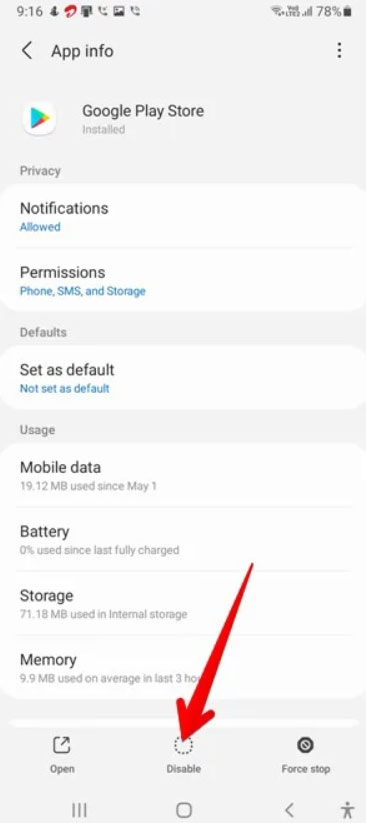 Desative e Ative a Google Play Store - Erro DF-DdFERH-01 da Google Play Store