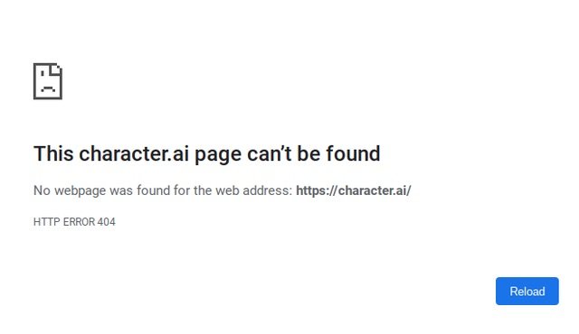Beta Character AI-Seite kann nicht gefunden werden