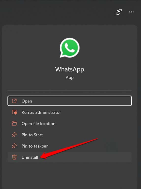 desinstalar WhatsApp