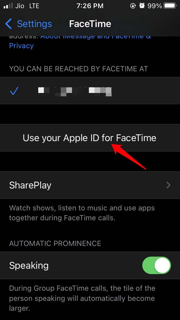utiliser votre identifiant Apple pour FaceTime