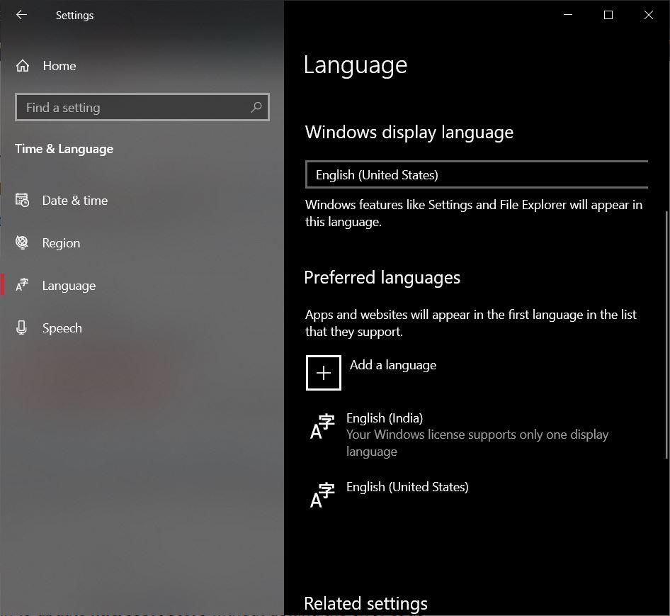 Preferred Language
