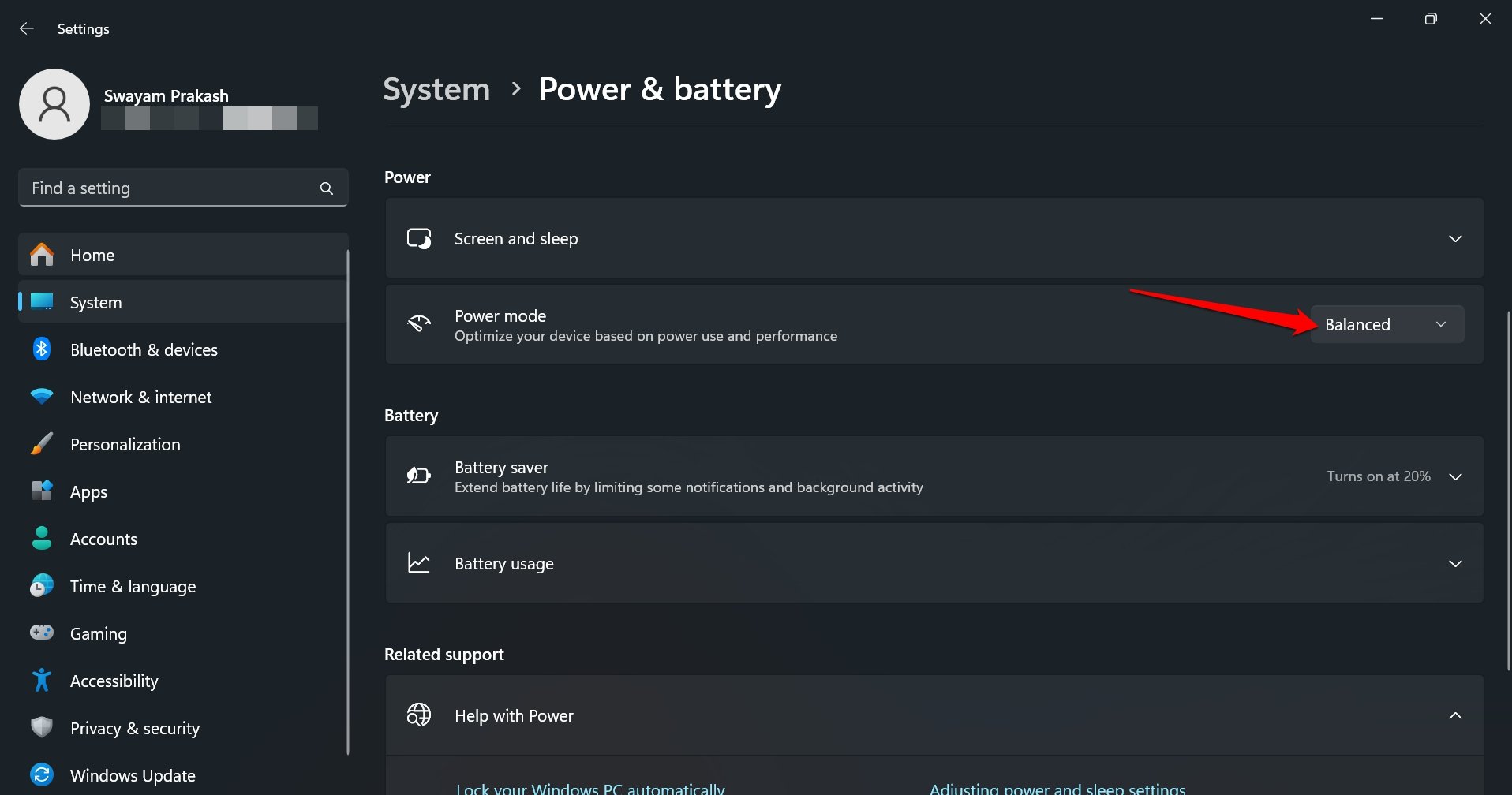 Energiesparmodus auf ausgewogen einstellen Windows 11