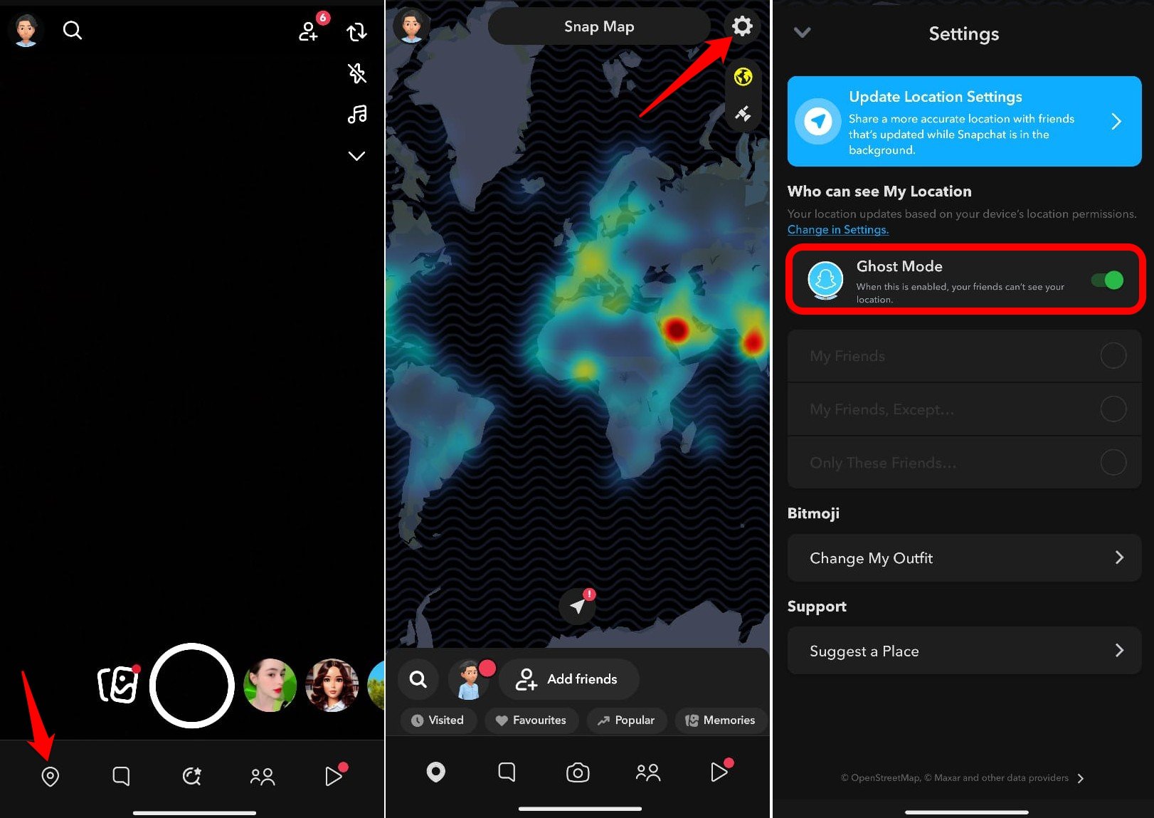 cómo habilitar el modo fantasma en Snapchat
