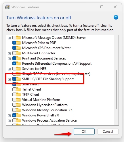 Supporto per la condivisione file SMB 1.0/CIFS - Codice di errore 0x80004005 in Windows