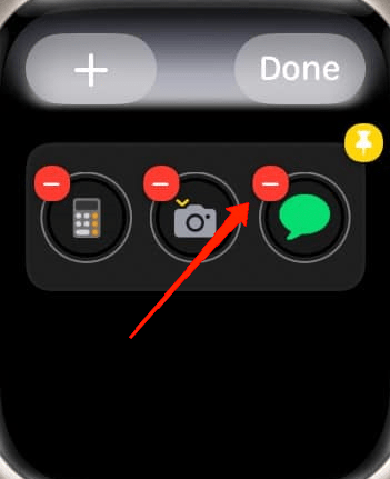 Ahora, toca el ícono '-' para eliminar el widget de la esfera.