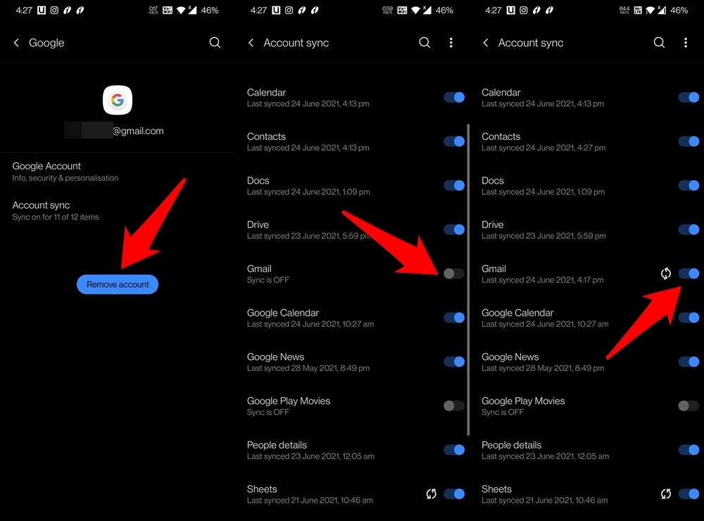 Manuelle Synchronisierung von Gmail auf Android