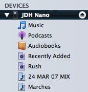 Löschen von Songs manuell von einem iPod