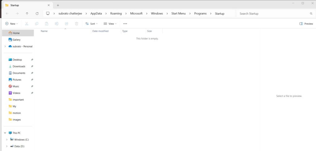 Come Accedere e Personalizzare la Cartella di Avvio in Windows 11 1