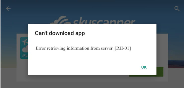 Correção do Erro do Play Store RH-01 Erro ao Recuperar Informações do Servidor