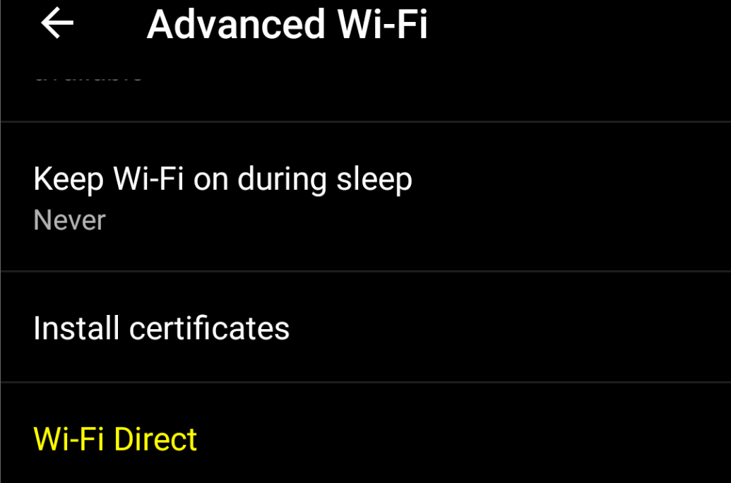 Apri Wi-Fi Direct