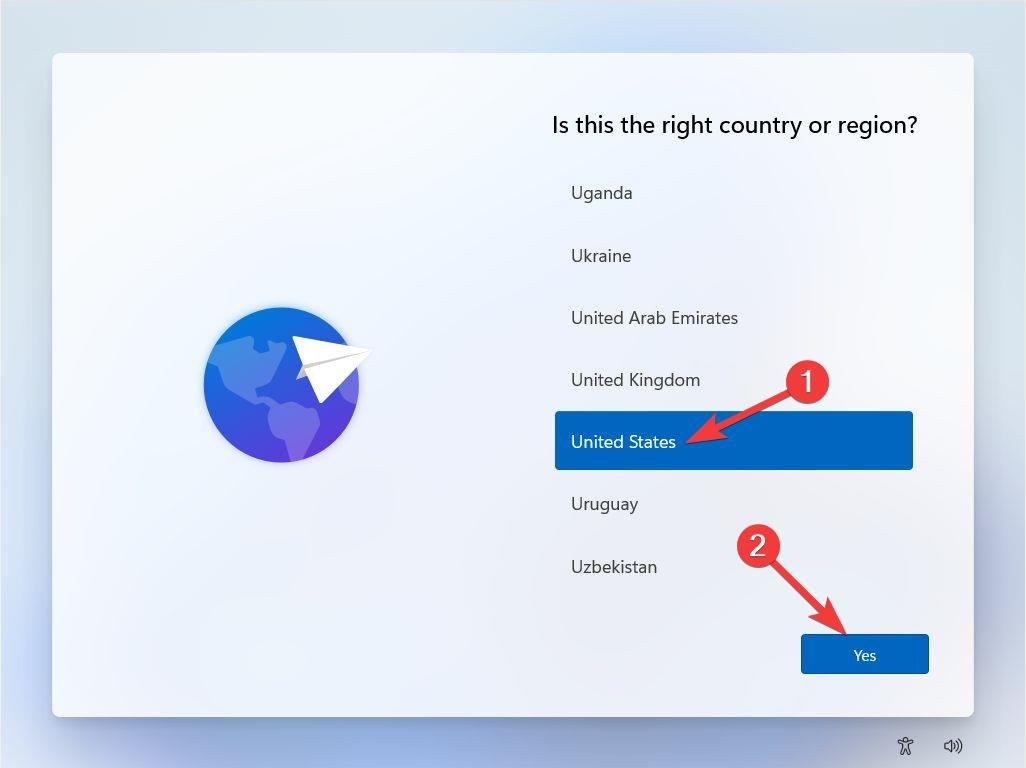 Wählen Sie Ihr Land oder Ihre Region erneut aus
