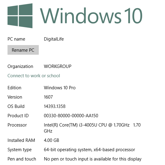 Windows OS Version Build Number Details
