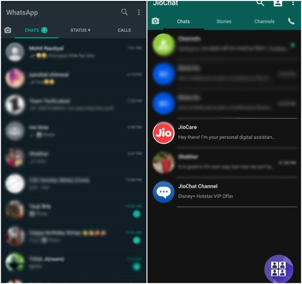 JioChat vs WhatsApp