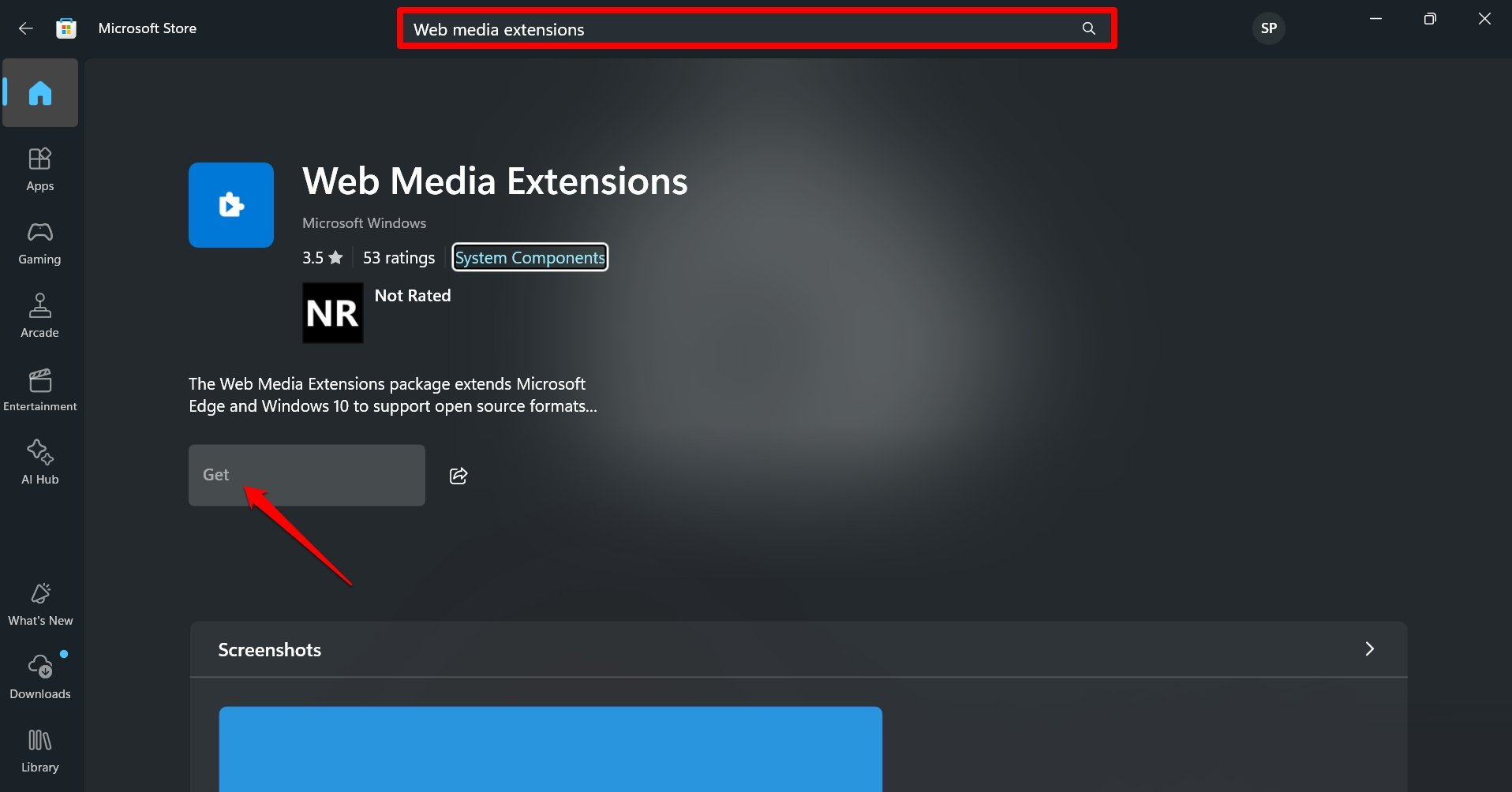 instalar extensiones de medios web