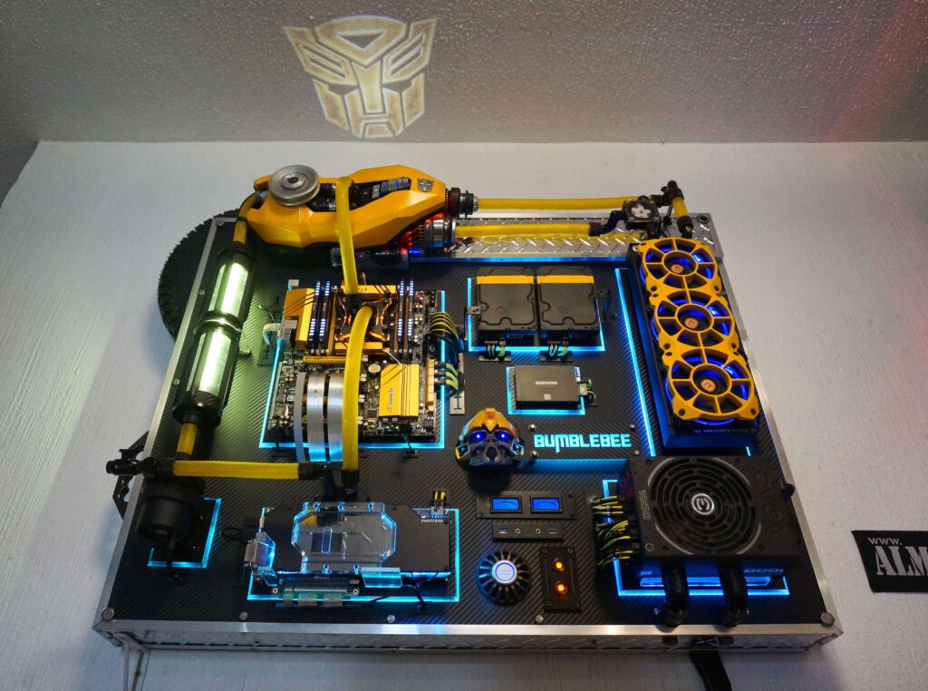 PC Bumblebee Estilo Transformers - Ejemplos de PC Montados en la Pared