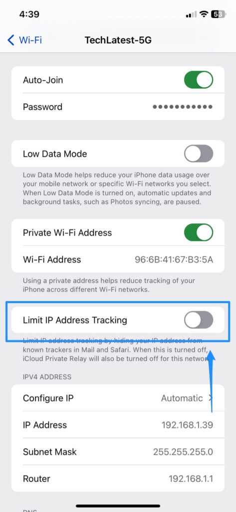 IP-Adressverfolgung auf dem iPhone