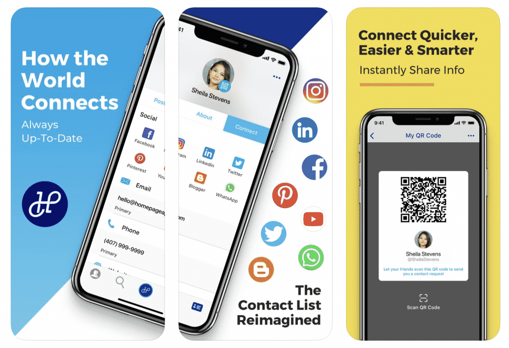 HomePage Smart Contact dans des captures d'écran