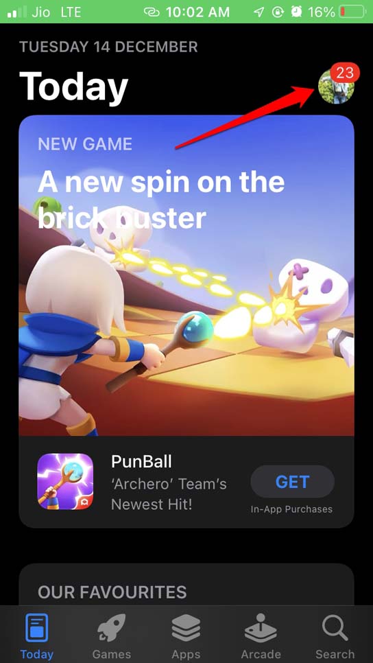 abrir perfil de app store