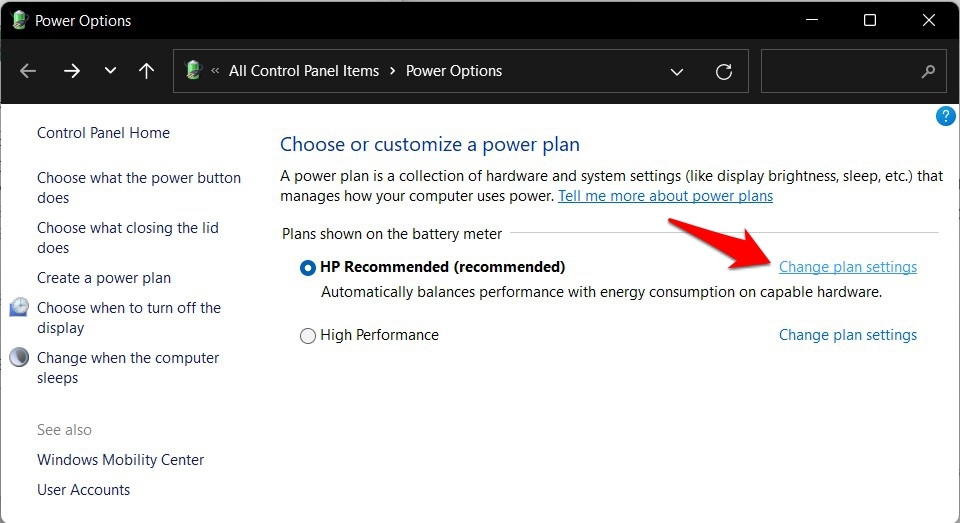 alterar configurações do plano windows 11