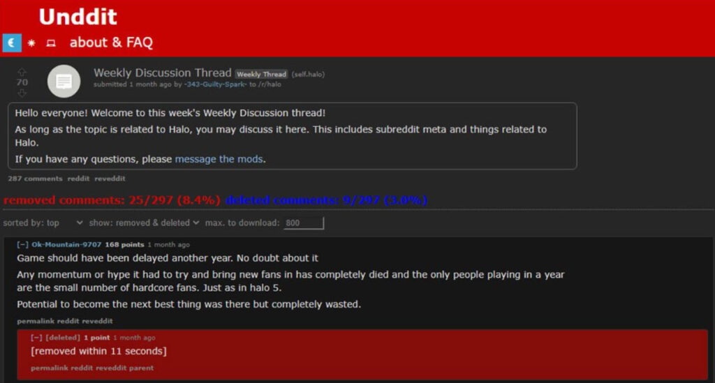 Unddit - Ver Postagens Excluídas do Reddit