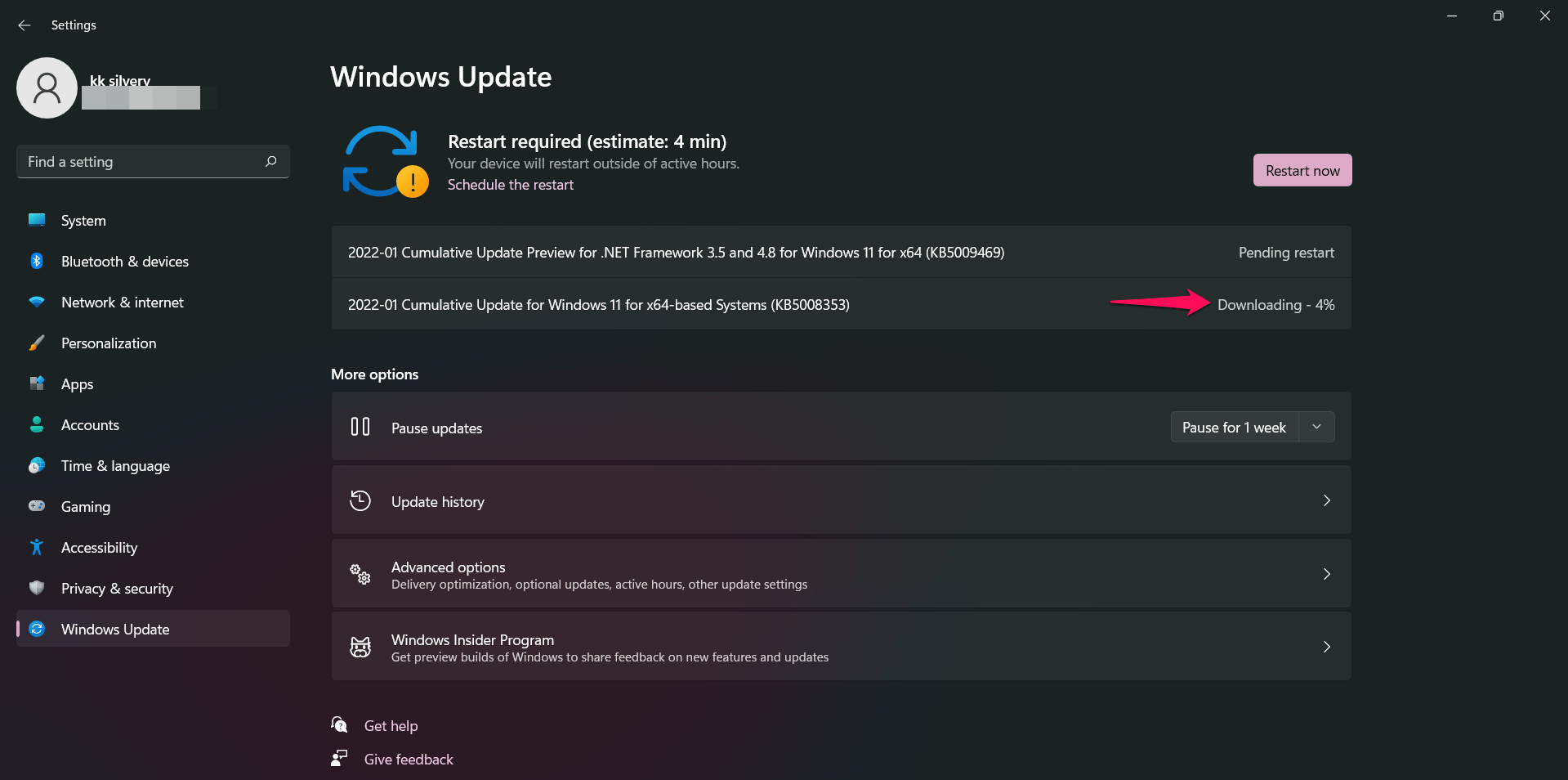 4 - Windows Update wird heruntergeladen