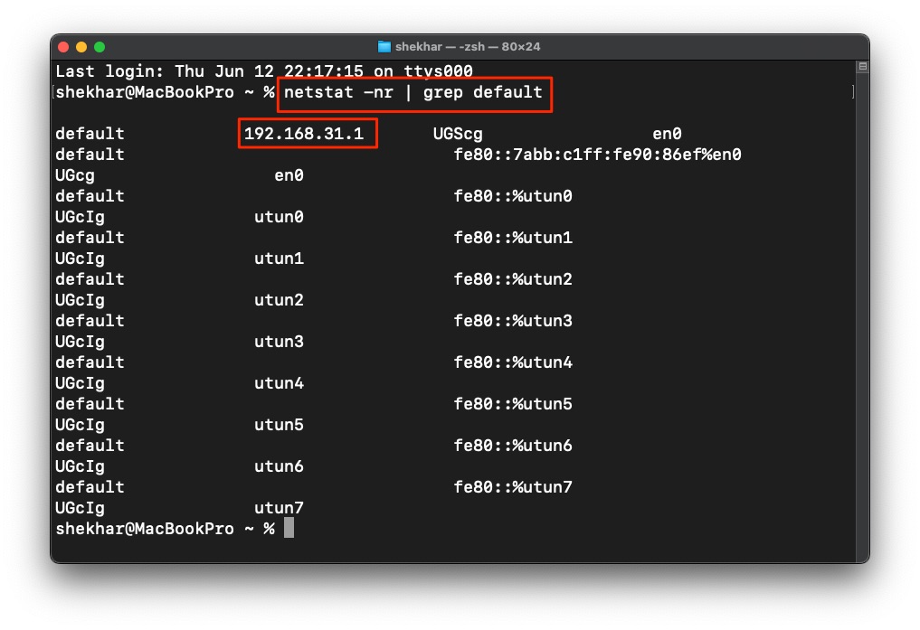 IP шлюза по умолчанию Mac - Вход в роутер Jio