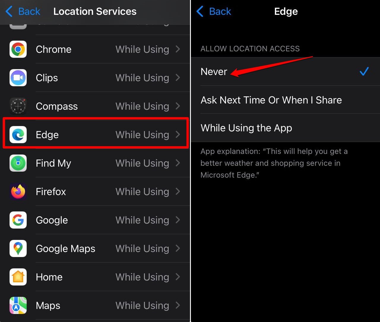 stoppen Sie Apps daran, auf Ihrem iPhone auf Ihren Standort zuzugreifen