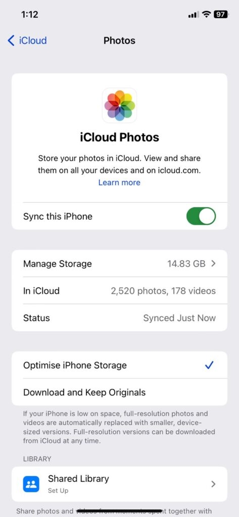 Configuraciones de Fotos de iCloud iPhone - Arreglar si iCloud Fotos No Sincroniza