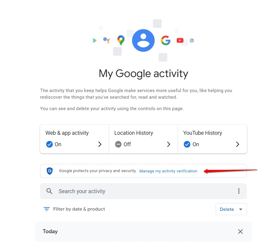 マイアクティビティの確認を管理 - Google マイアクティビティ